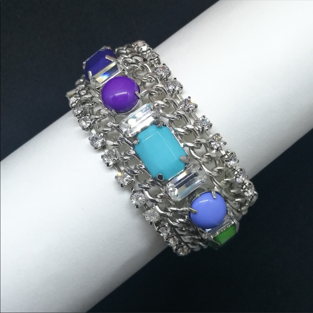 MINT & PURPLE CRYSTAL BRACELET